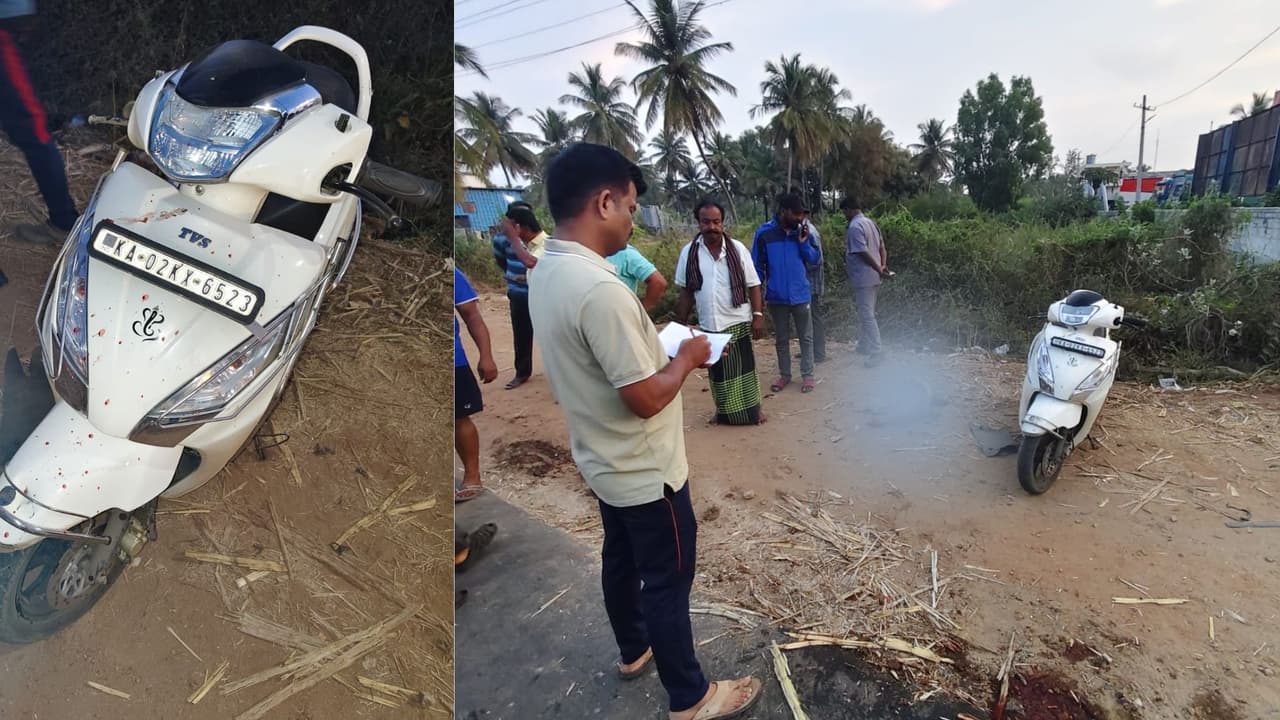 Mandya Milk Tanker and scooter accident Mandya Milk Tanker and scooter accident
