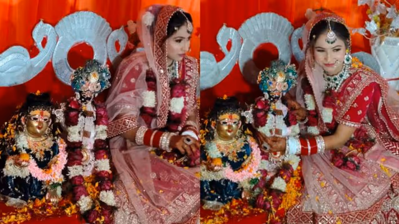 UP Woman Marries Lord Krishna Idol UP Woman Marries Lord Krishna Idol