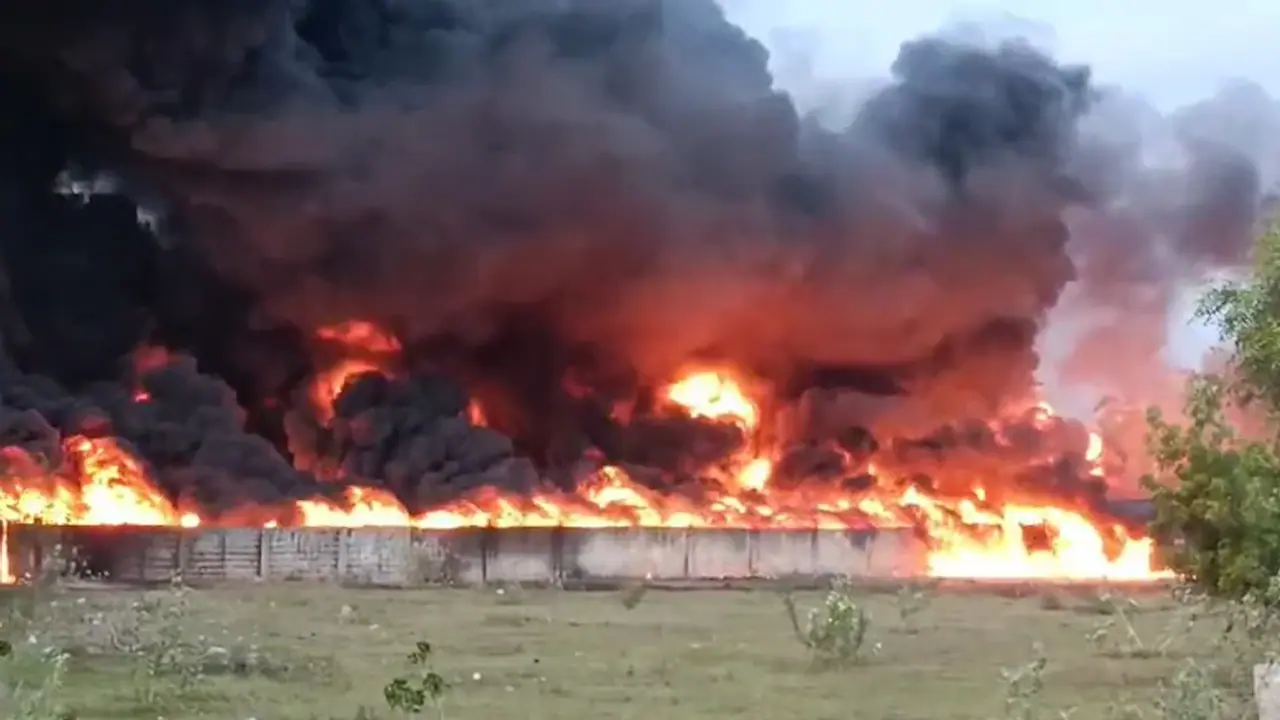 goods train fire
