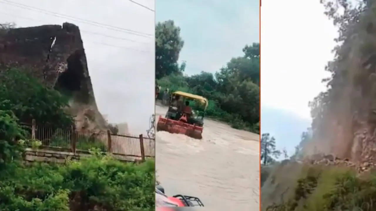 Heavy Rainfall Landslide Fort Collapse Tractor Swept Away Heavy Rainfall Landslide Fort Collapse Tractor Swept Away
