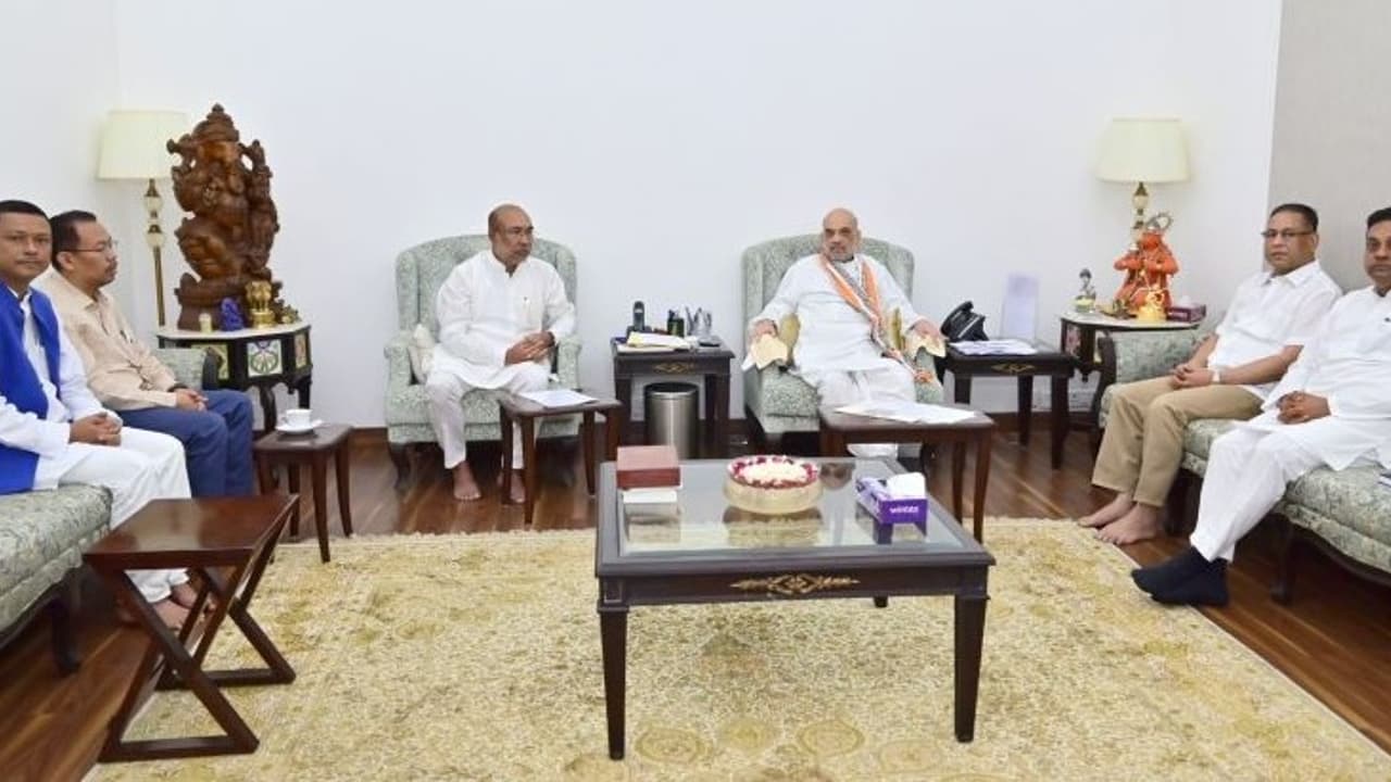 N Biren Singh meet Amit Shah