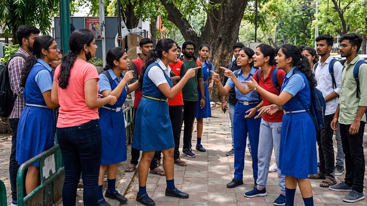 Watch: Heated Argument Outside School Gate Explodes Into Full Blown Girl Gang Clash Watch: Heated Argument Outside School Gate Explodes Into Full Blown Girl Gang Clash