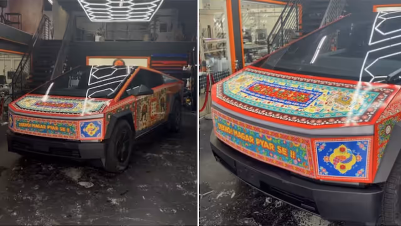 Tesla Cybertruck Gets Desi Makeover in US Tesla Cybertruck Gets Desi Makeover in US