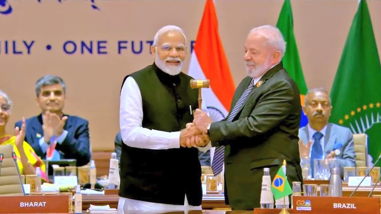 g20 summit end PM Modi handed over the G20 baton to Brazils President Lula bsm g20 summit end PM Modi handed over the G20 baton to Brazils President Lula bsm