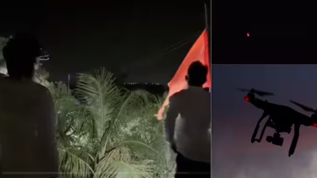 drone hovering at manoj jarange patil home