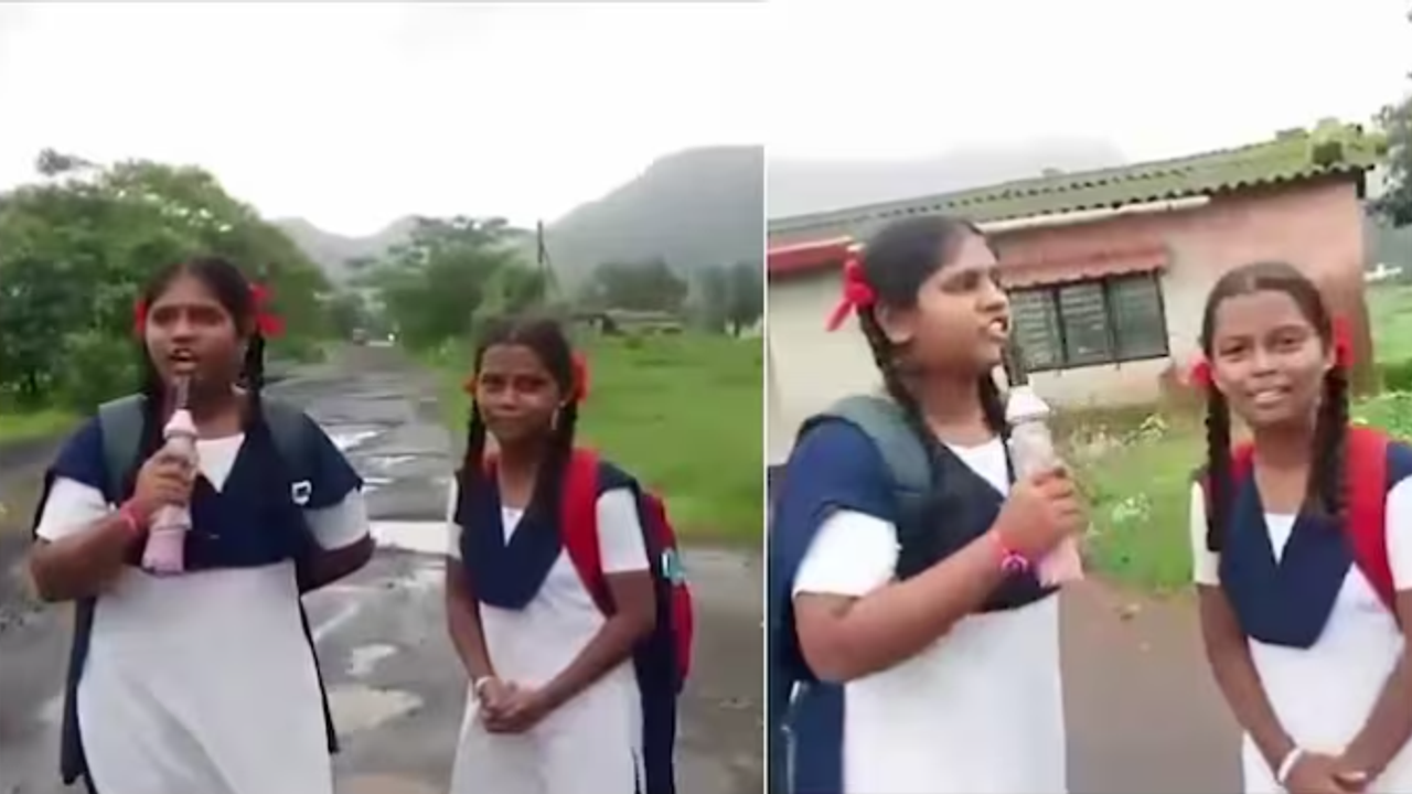 Maharashtra Schoolgirls’ Pothole Report Goes Viral Maharashtra Schoolgirls’ Pothole Report Goes Viral