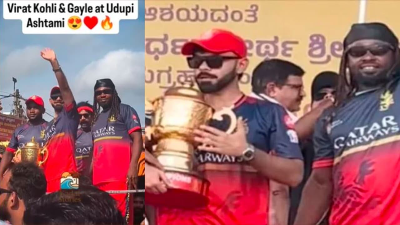 Virat Kohli and Chris Gayle in Udupi