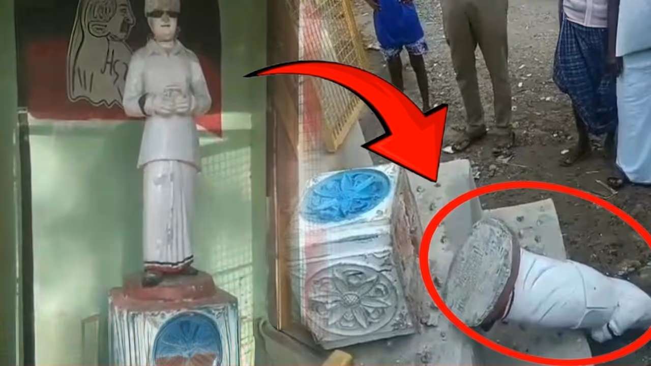 MGR Statue Vandalised MGR Statue Vandalised