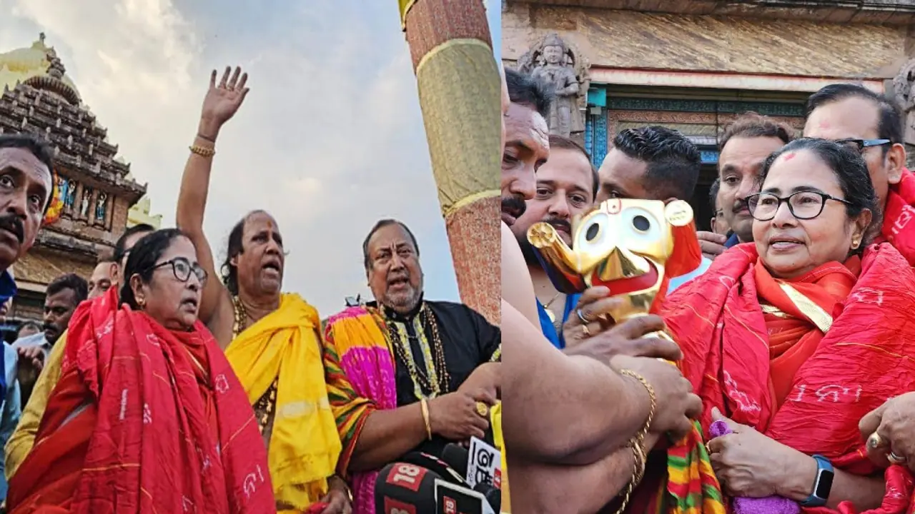 Jagannath idol handed over to West Bengal chief minister Mamata Banerjee at Puri Jagannath temple Jagannath idol handed over to West Bengal chief minister Mamata Banerjee at Puri Jagannath temple