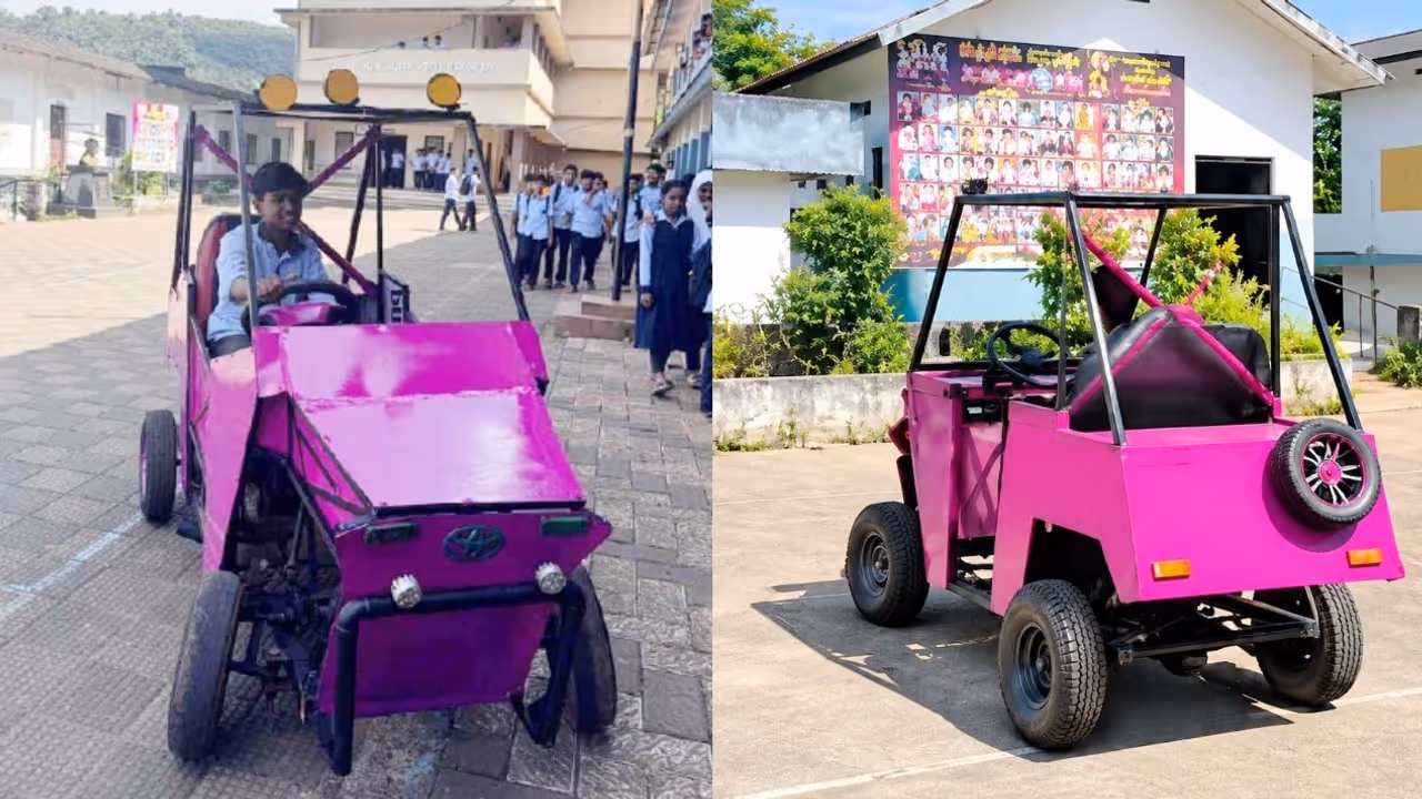 10th class student builds mini car using scrap bike engine 10th class student builds mini car using scrap bike engine