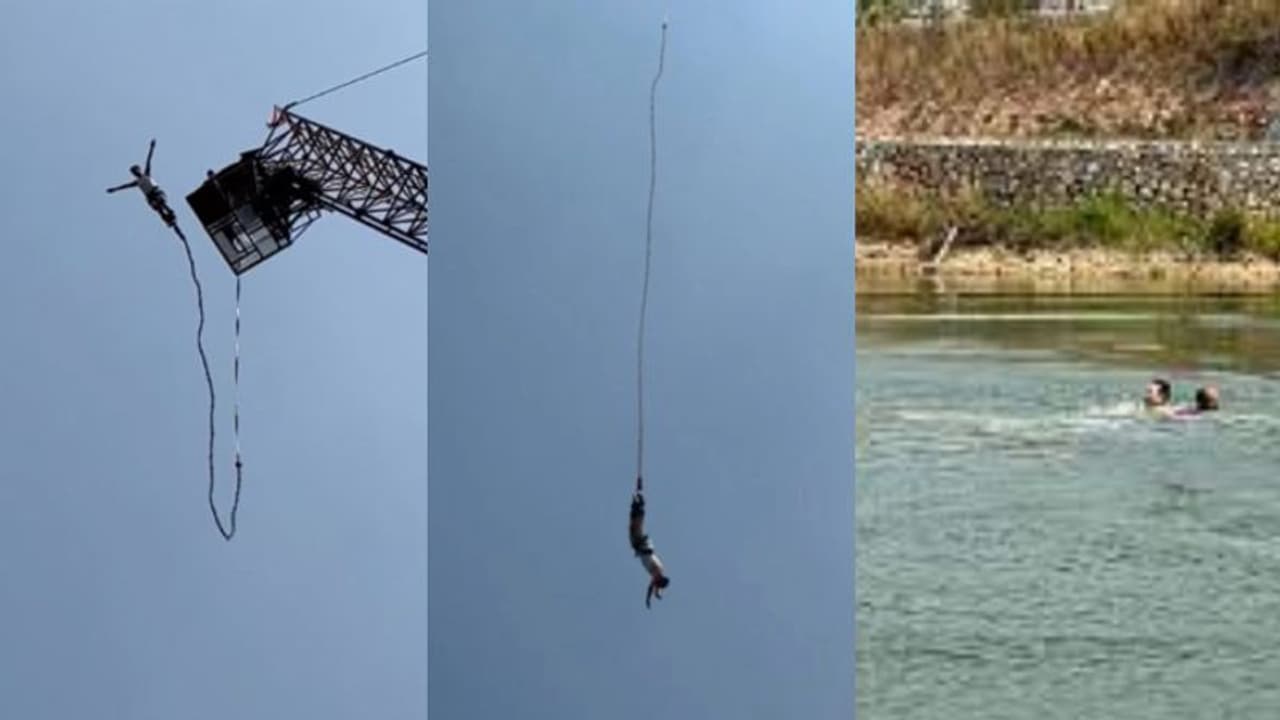 Man Jump Fall ബംഗീ ജംപിനിടെ കയര് പൊട്ടി വെള്ളത്തിലേക്ക് കൂപ്പുകുത്തി വിനോദ സഞ്ചാരി ...