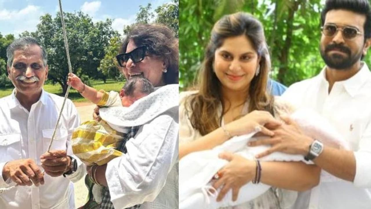 ಮನೆಯಲ್ಲಿ ಗಂಡು ಮೊಮ್ಮಗು ಇಲ್ಲ ಎಂದು ಕೊರಗಿದ್ದ ಚಿರಂಜೀವಿ; ಅವಳಿ ಮಕ್ಕಳಿಗೆ ತಂದೆಯಾದ Ram Charan Teja, Upasana | Chiranjeevi Ram Charan Teja And Upasana Blessed With Twins A Boy And A Girl ಮನೆಯಲ್ಲಿ ಗಂಡು ಮೊಮ್ಮಗು ಇಲ್ಲ ಎಂದು ಕೊರಗಿದ್ದ ಚಿರಂಜೀವಿ; ಅವಳಿ ಮಕ್ಕಳಿಗೆ ತಂದೆಯಾದ Ram Charan Teja, Upasana | Chiranjeevi Ram Charan Teja And Upasana Blessed With Twins A Boy And A Girl