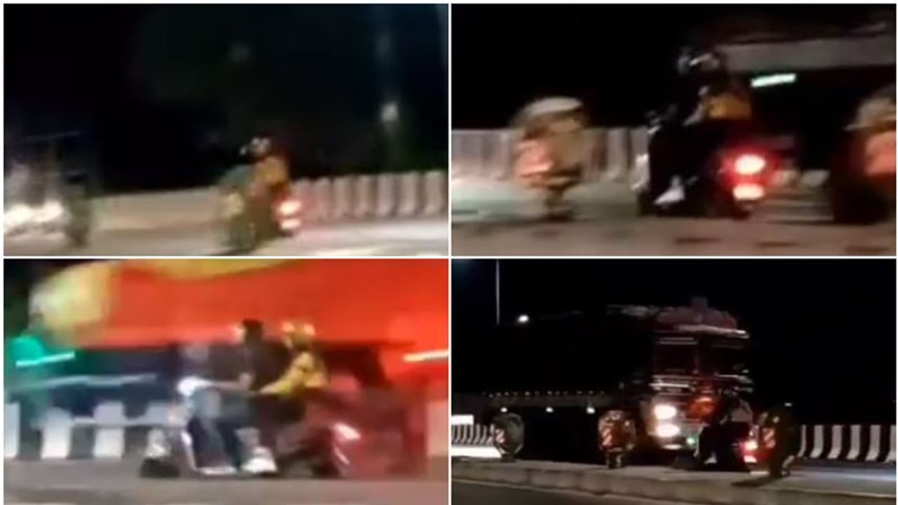 Drunk and Drive couple create problems ruckus on NH അടിച്ച് പൂസ്, വണ്ടി ...