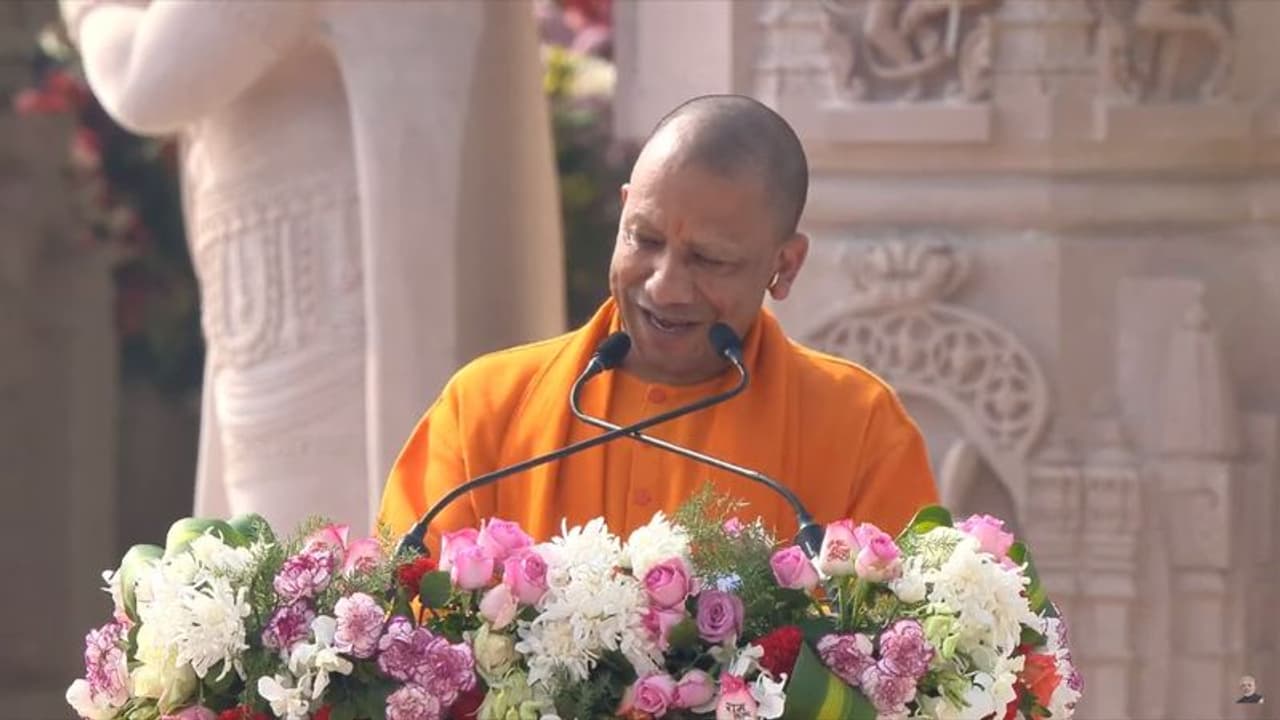 Yogi adityanath speech in Ayodhya Ram Mandir ಎಲ್ಲಿ ಮಂದಿರ ಕಟ್ಟಬೇಕು ಎಂದು ...