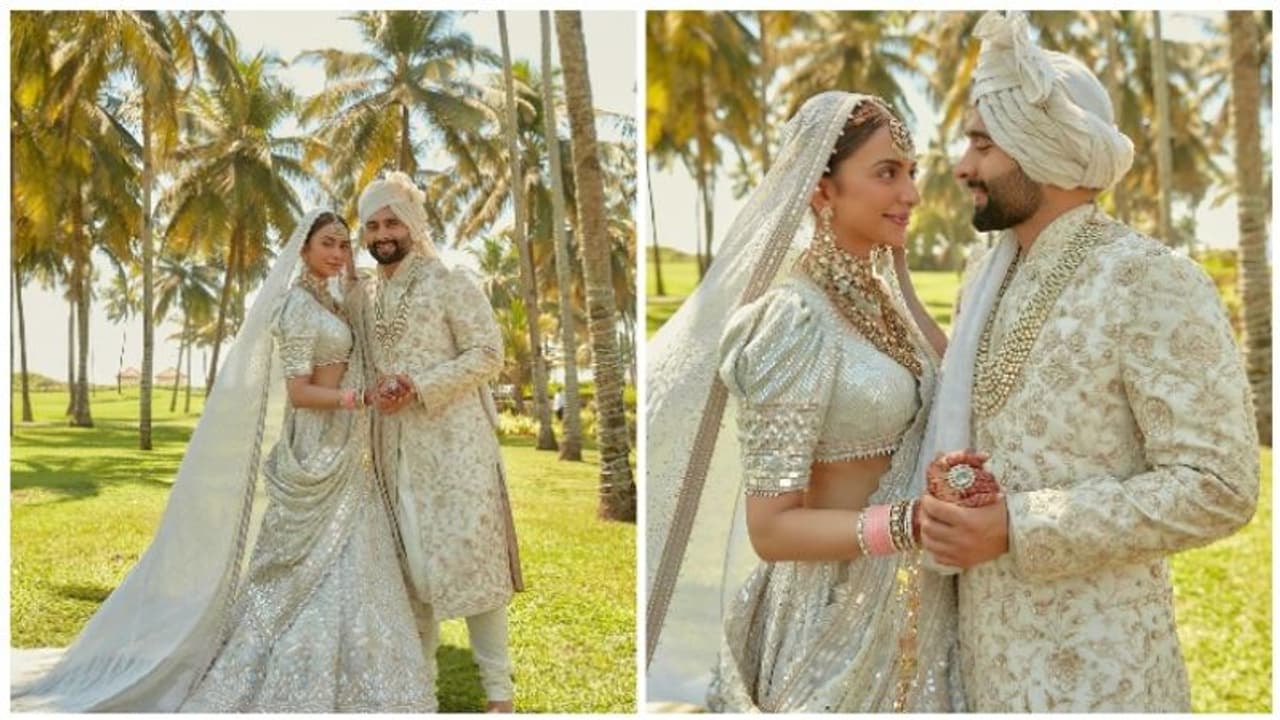 Rakul Preet Singh wedding Photo: सफेद लहंगे में जैकी संग कमाल की ट्यूनिंग करती दिखीं रकुल प्रीत...