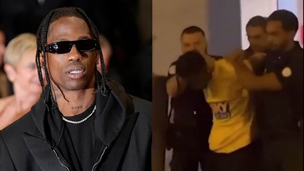 Travis Locking Travis Scott ARRESTED? Video shows rapper getting dragged from Paris ...