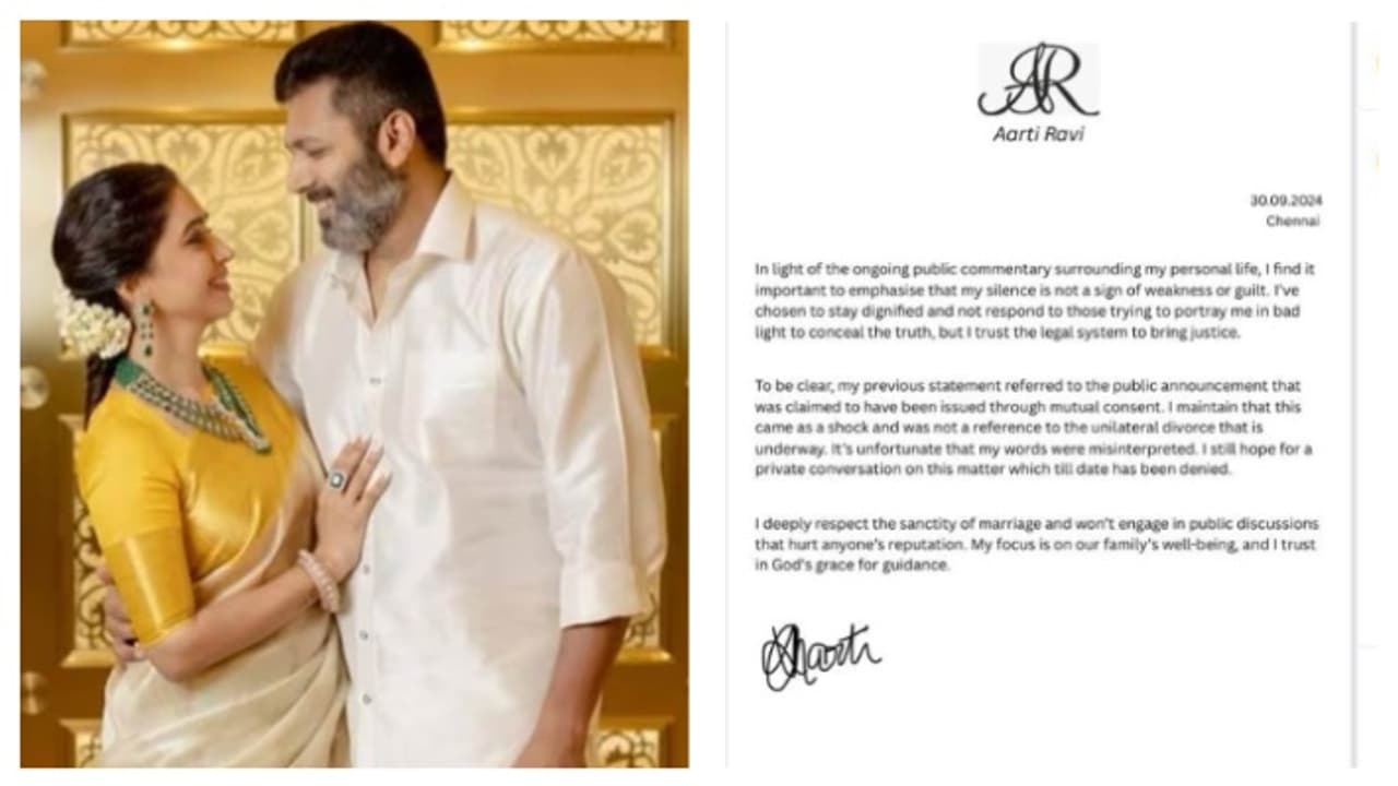Aart Ravi Aarti Ravi Emotional Statement: சேர்ந்து வாழ ஆசைப்படுகிறேன்; குற்றங்களை ...