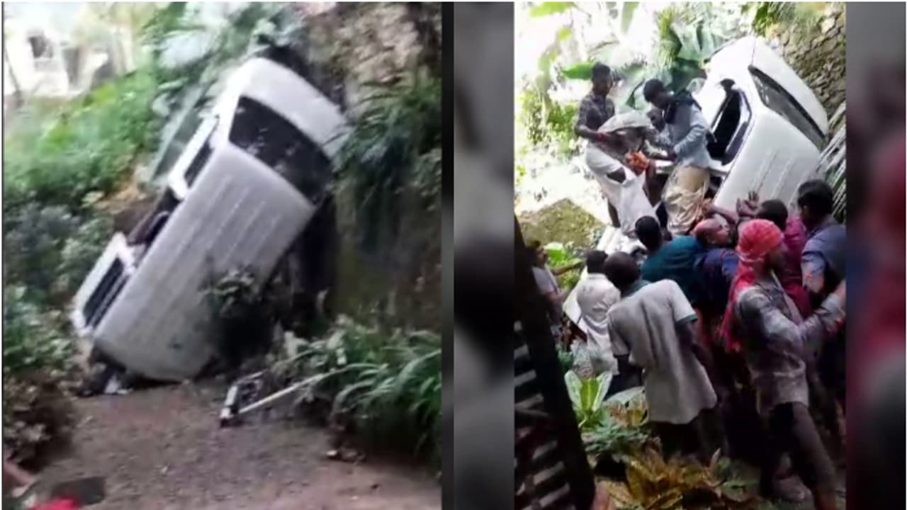 While returning from Sabarimala, car lost control and fell downhill ...