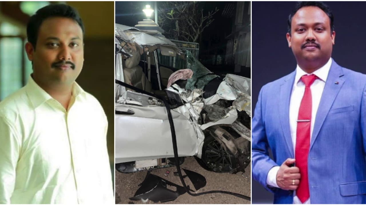 CPM state committee member S Rajendran's son s adarsh died in car lorry ...