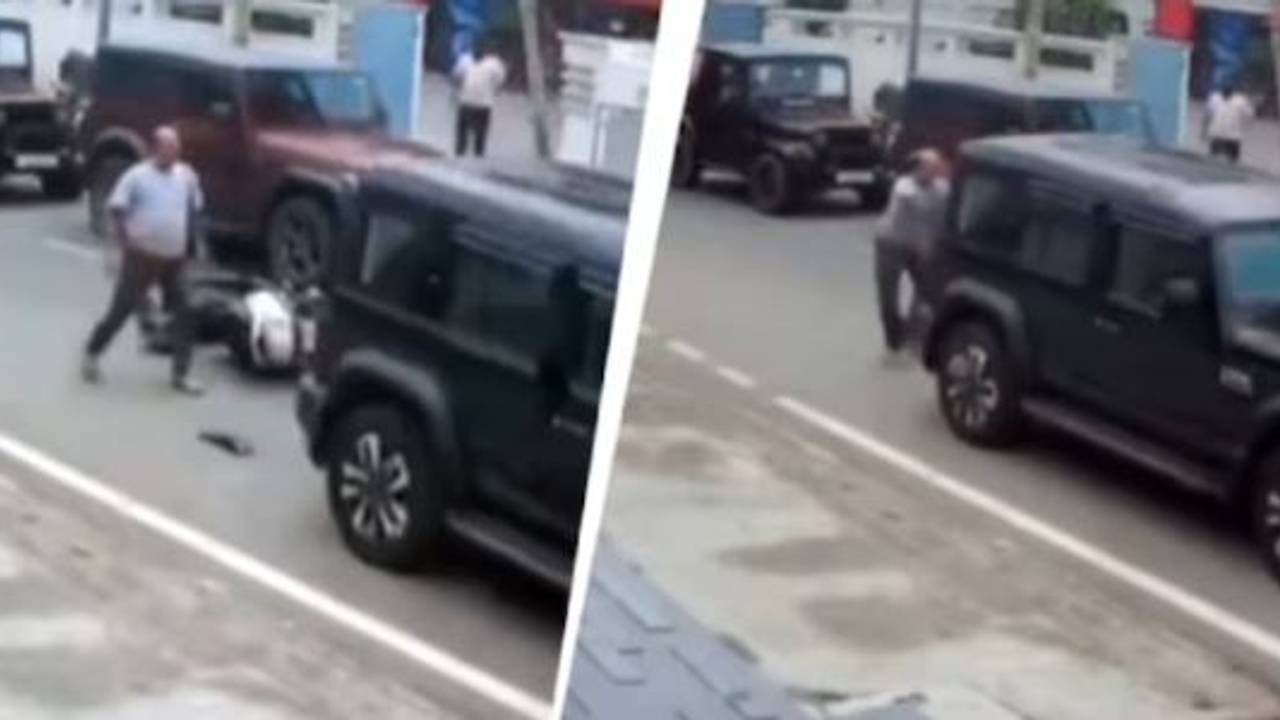 ಹಿಟ್ & ರನ್ : ರಿವರ್ಸ್ ಬಂದು ಮತ್ತೆ ವೃದ್ಧನ ಮೇಲೆ ಥಾರ್ ಗಾಡಿ ಹತ್ತಿಸಿದ 20ರ ಯುವಕ : ವೀಡಿಯೋ | Hit And Run Case In Jammu Mahindra Thar Driver Rams Into Elderly Mans Scooter ಹಿಟ್ & ರನ್ : ರಿವರ್ಸ್ ಬಂದು ಮತ್ತೆ ವೃದ್ಧನ ಮೇಲೆ ಥಾರ್ ಗಾಡಿ ಹತ್ತಿಸಿದ 20ರ ಯುವಕ : ವೀಡಿಯೋ | Hit And Run Case In Jammu Mahindra Thar Driver Rams Into Elderly Mans Scooter