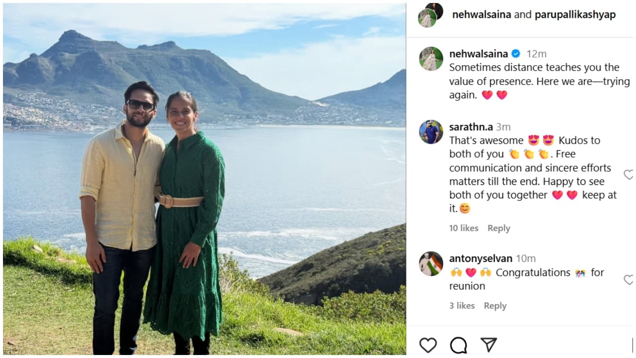 Saina Nehwal and Parupalli Kashyap reunion ಸೈನಾ-ಕಶ್ಯಪ್ ಪುನರ್ಮಿಲನ: ಮತ್ತೆ ಒಂದಾದ ಬ್ಯಾಡ್ಮಿಂಟನ್ ಜೋಡಿ | Saina Nehwal And Parupalli Kashyap Reunite Says Distance Value Of Presence Gow Saina Nehwal and Parupalli Kashyap reunion ಸೈನಾ-ಕಶ್ಯಪ್ ಪುನರ್ಮಿಲನ: ಮತ್ತೆ ಒಂದಾದ ಬ್ಯಾಡ್ಮಿಂಟನ್ ಜೋಡಿ | Saina Nehwal And Parupalli Kashyap Reunite Says Distance Value Of Presence Gow