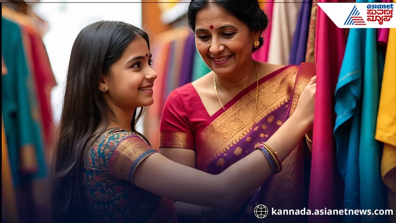 ಇಬ್ಬರು ಪುತ್ರರು ಇರೋ ತಾಯಿಗೆ ತವರು ಮನೆಯವರು ಕರೆಸಿ ಸೀರೆ, ಬಳೆ ಉಡಿ ತುಂಬಬೇಕು: ಉತ್ತರ ಕರ್ನಾಟಕದಲ್ಲಿ ಸಕತ್ ವದಂತಿ, ಭರ್ಜರಿ ಸೀರೆ ವ್ಯಾಪಾರ! | Rumour Spread In North Karnataka Tavarumane Should Give Saree To Mother Rav ಇಬ್ಬರು ಪುತ್ರರು ಇರೋ ತಾಯಿಗೆ ತವರು ಮನೆಯವರು ಕರೆಸಿ ಸೀರೆ, ಬಳೆ ಉಡಿ ತುಂಬಬೇಕು: ಉತ್ತರ ಕರ್ನಾಟಕದಲ್ಲಿ ಸಕತ್ ವದಂತಿ, ಭರ್ಜರಿ ಸೀರೆ ವ್ಯಾಪಾರ! | Rumour Spread In North Karnataka Tavarumane Should Give Saree To Mother Rav