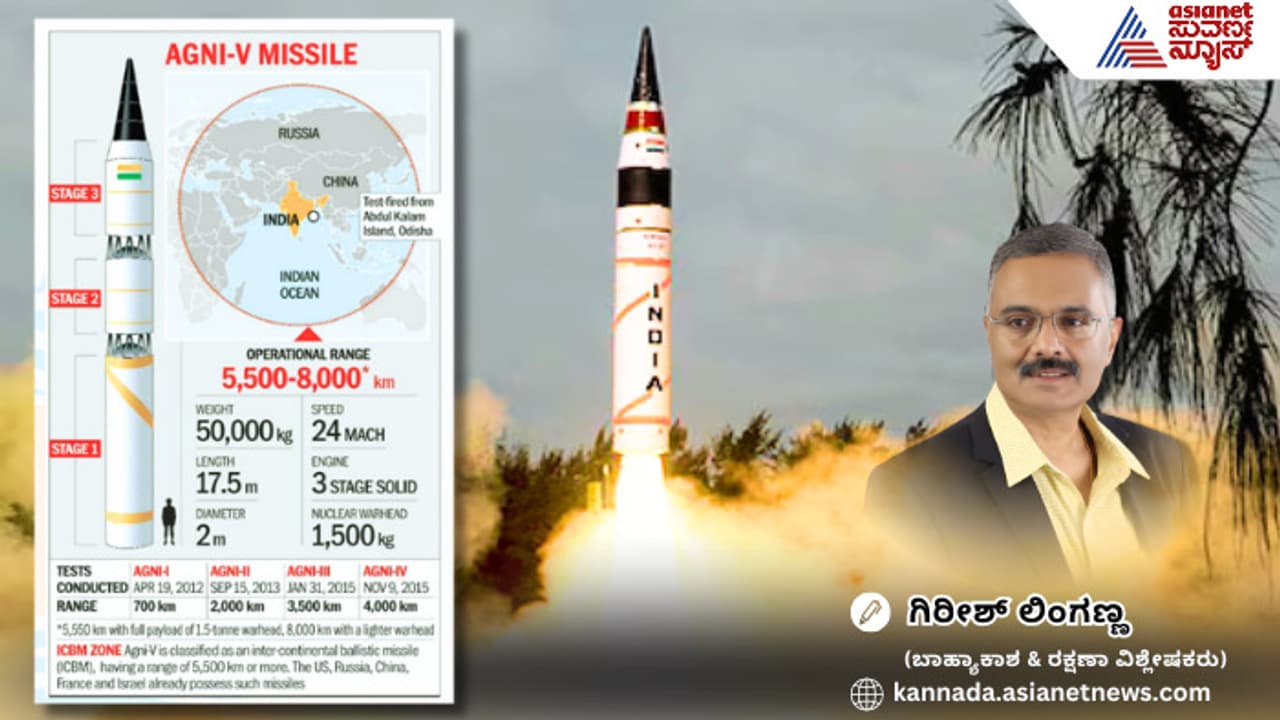 ಅಗ್ನಿ-5 ಯಶಸ್ವಿ ಪರೀಕ್ಷೆ: ನಿಖರ ದಾಳಿ ಸಾಮರ್ಥ್ಯ ಪ್ರದರ್ಶಿಸಿದ ಭಾರತದ 5,000 ಕಿಮೀ ವ್ಯಾಪ್ತಿಯ ಪರಮಾಣು ಕ್ಷಿಪಣಿ! | Agni 5 Missile Successful Test India Nuclear Capability Gvd ಅಗ್ನಿ-5 ಯಶಸ್ವಿ ಪರೀಕ್ಷೆ: ನಿಖರ ದಾಳಿ ಸಾಮರ್ಥ್ಯ ಪ್ರದರ್ಶಿಸಿದ ಭಾರತದ 5,000 ಕಿಮೀ ವ್ಯಾಪ್ತಿಯ ಪರಮಾಣು ಕ್ಷಿಪಣಿ! | Agni 5 Missile Successful Test India Nuclear Capability Gvd