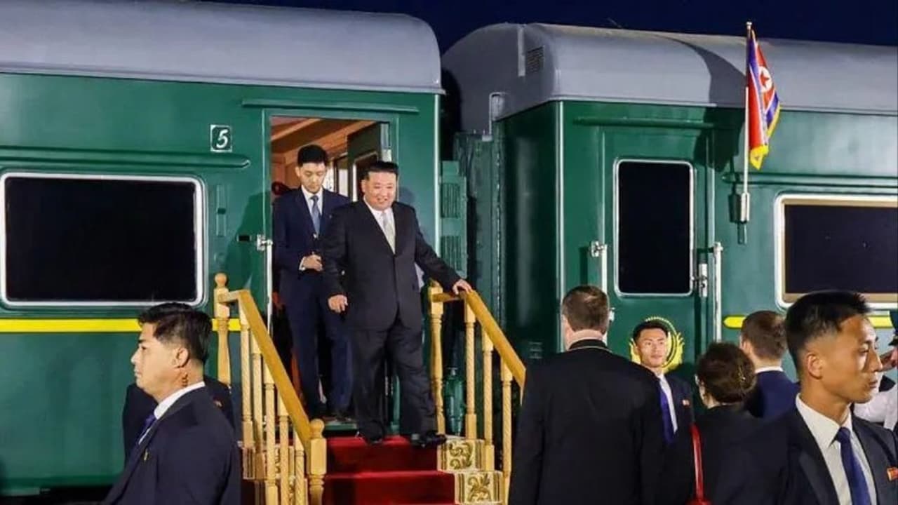 North Korea's Kim Jong Un Boards Armoured Green Train For Rare China Visit