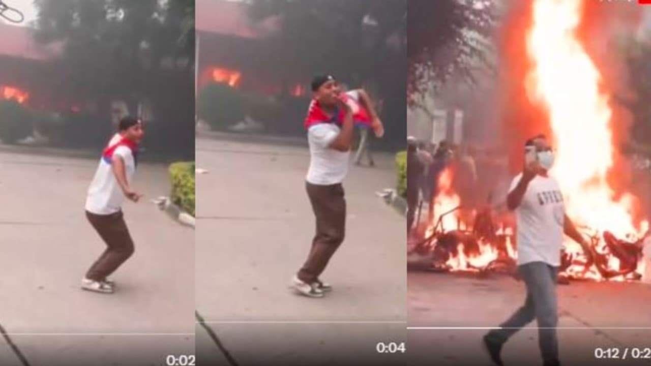 ದೇಶದ ಸಂಸತ್ಗೆ ಬೆಂಕಿ ಇಟ್ಟು ಉರಿಯುವ ಬೆಂಕಿ ಮುಂದೆ ಡಾನ್ಸ್ ರೀಲ್ ಮಾಡಿದ ಸೋಶಿಯಲ್ ಮೀಡಿಯಾ ಸ್ಟಾರ್ | Nepal Social Media Influencer Make Reel Infront Of Burning Parliament ದೇಶದ ಸಂಸತ್ಗೆ ಬೆಂಕಿ ಇಟ್ಟು ಉರಿಯುವ ಬೆಂಕಿ ಮುಂದೆ ಡಾನ್ಸ್ ರೀಲ್ ಮಾಡಿದ ಸೋಶಿಯಲ್ ಮೀಡಿಯಾ ಸ್ಟಾರ್ | Nepal Social Media Influencer Make Reel Infront Of Burning Parliament