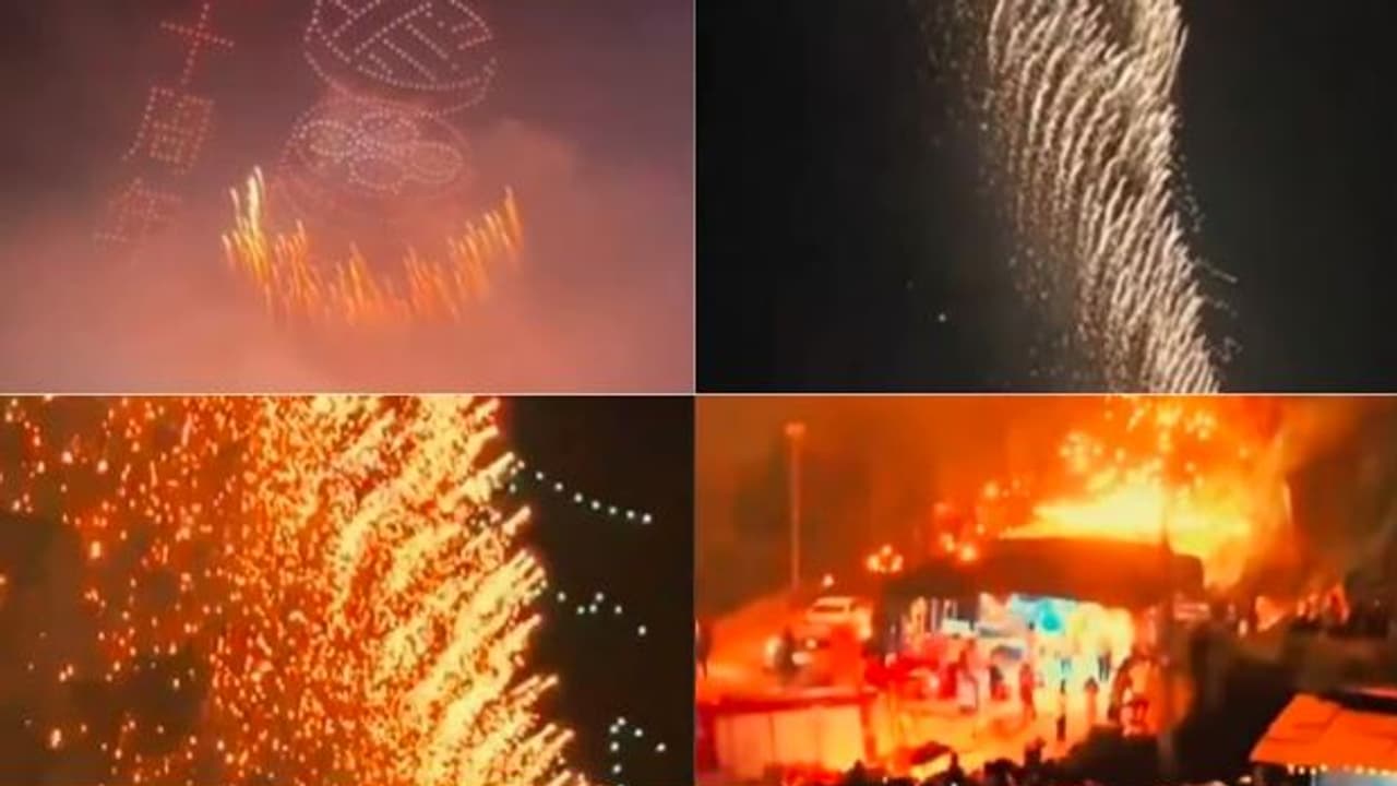ಚೀನಾದಲ್ಲಿ ಡ್ರೋನ್ ಚಾಲಿತ ಸುಡ್ಡುಮದ್ದು ಪ್ರದರ್ಶನದಲ್ಲಿ ಎಡವಟ್ಟು: ಪ್ರೇಕ್ಷಕರ ಮೇಲೆ ಬೆಂಕಿಮಳೆ | China Drone Show Turns Into Fire Hazard As Drones Fall From Sky ಚೀನಾದಲ್ಲಿ ಡ್ರೋನ್ ಚಾಲಿತ ಸುಡ್ಡುಮದ್ದು ಪ್ರದರ್ಶನದಲ್ಲಿ ಎಡವಟ್ಟು: ಪ್ರೇಕ್ಷಕರ ಮೇಲೆ ಬೆಂಕಿಮಳೆ | China Drone Show Turns Into Fire Hazard As Drones Fall From Sky