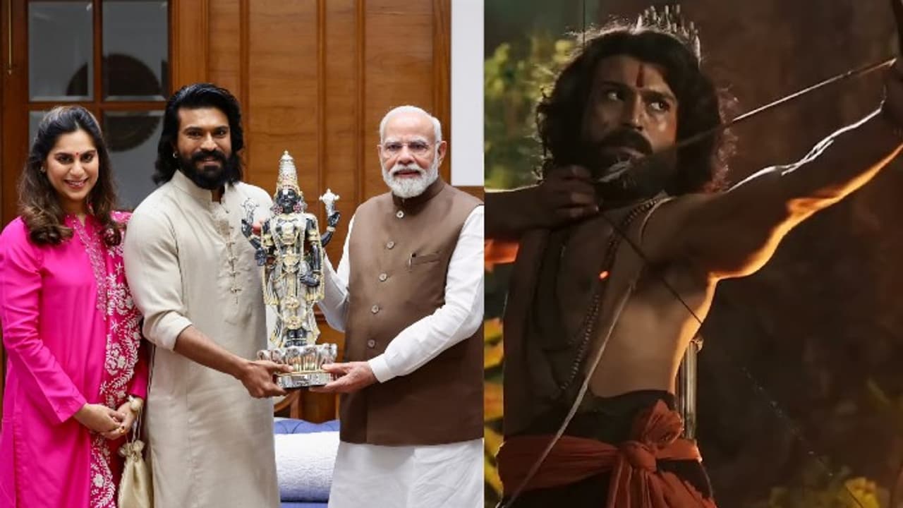 APL Success: ಪ್ರಧಾನಿ ಮೋದಿ ಜೊತೆ ರಾಮ್ ಚರಣ್, ಉಪಾಸನಾ ದಂಪತಿ: ಬಿಲ್ಲುಗಾರಿಕೆಗೆ ಇವರೇ ಸರಿ ಎಂದ ಫ್ಯಾನ್ಸ್! | Ram Charan And Upasana Meet Pm Modi For Archery Premier League Success Gvd APL Success: ಪ್ರಧಾನಿ ಮೋದಿ ಜೊತೆ ರಾಮ್ ಚರಣ್, ಉಪಾಸನಾ ದಂಪತಿ: ಬಿಲ್ಲುಗಾರಿಕೆಗೆ ಇವರೇ ಸರಿ ಎಂದ ಫ್ಯಾನ್ಸ್! | Ram Charan And Upasana Meet Pm Modi For Archery Premier League Success Gvd