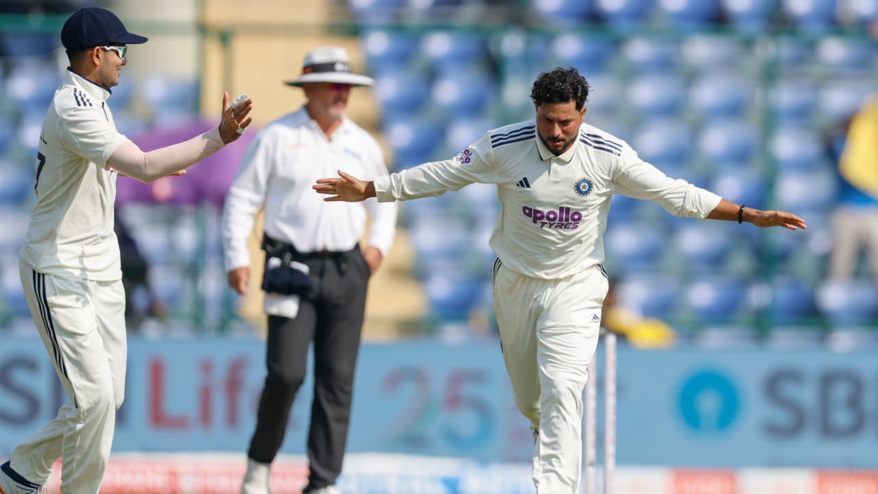 IND vs WI: India's Kuldeep Yadav Achieves Historic Feat as Left-Arm Spinner in Tests