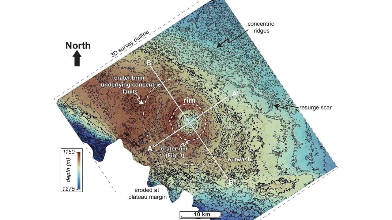 Massive Asteroid Crater Discovered Deep Beneath the Atlantic Ocean