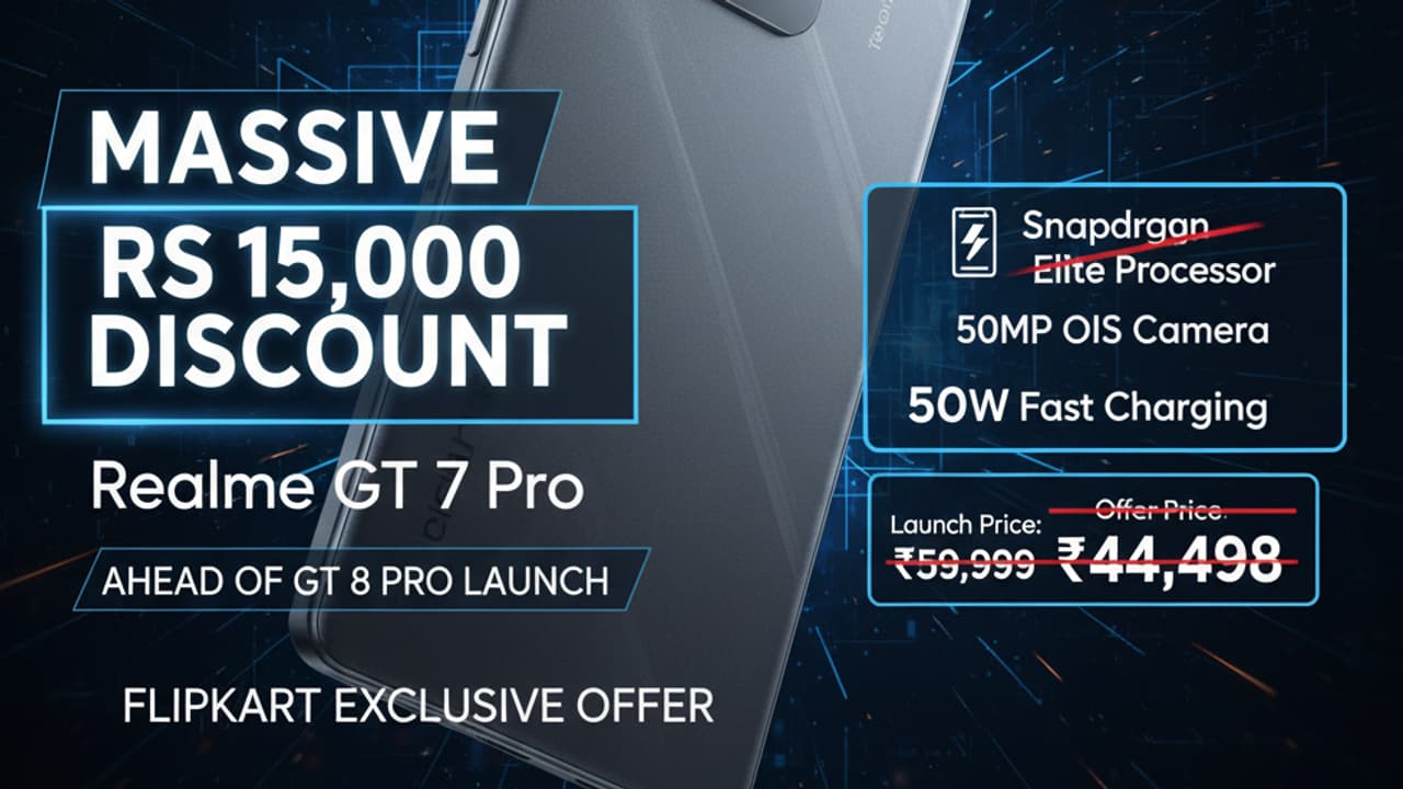 ஃபிளாக்ஷிப் போன் வேண்டுமா? Realme GT 7 Pro மீது ₹15,000 தள்ளுபடி! Flipkart-ல் உடனடியாக வாங்குவது எப்படி?