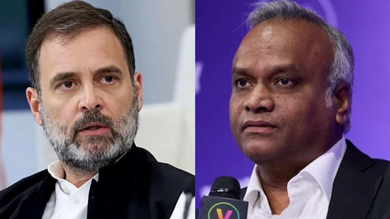 Karnataka politics: ಪ್ರಿಯಾಂಕ್ ಖರ್ಗೆ ಸೀಕ್ರೆಟ್ ಸಂದೇಶ ಕುತೂಹಲ.. ರಾಹುಲ್ ಗಾಂಧಿ ಜತೆ ಚರ್ಚಿಸಿ ರಾಜ್ಯಕ್ಕೆ! | Karnataka Congress Power Transfer Rahul Gandhi Secret Message Gvd Karnataka politics: ಪ್ರಿಯಾಂಕ್ ಖರ್ಗೆ ಸೀಕ್ರೆಟ್ ಸಂದೇಶ ಕುತೂಹಲ.. ರಾಹುಲ್ ಗಾಂಧಿ ಜತೆ ಚರ್ಚಿಸಿ ರಾಜ್ಯಕ್ಕೆ! | Karnataka Congress Power Transfer Rahul Gandhi Secret Message Gvd