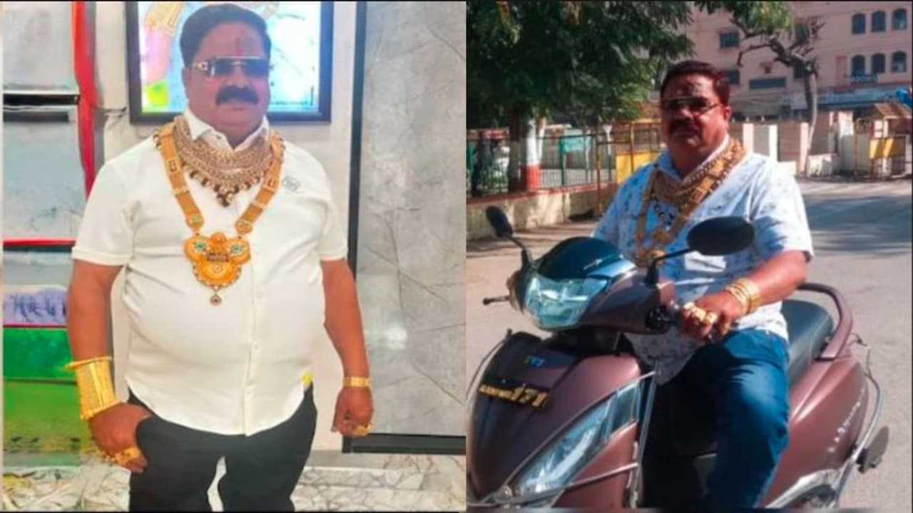 5 ಕೋಟಿ ಕೊಡಿ ಇಲ್ಲ ಚಿನ್ನ ಹಾಕೋದು ನಿಲ್ಸಿ: ಕೇಜಿಗಟ್ಟಲೇ ಚಿನ್ನ ಹಾಕಿ ಓಡಾಡ್ತಿದ್ದ ಗೋಲ್ಡ್ಮ್ಯಾನ್ಗೆ ಬೆದರಿಕೆ | Chittorgarh Goldman Get Threat Call Wearing Gold By Gangster Rohit Godara 5 ಕೋಟಿ ಕೊಡಿ ಇಲ್ಲ ಚಿನ್ನ ಹಾಕೋದು ನಿಲ್ಸಿ: ಕೇಜಿಗಟ್ಟಲೇ ಚಿನ್ನ ಹಾಕಿ ಓಡಾಡ್ತಿದ್ದ ಗೋಲ್ಡ್ಮ್ಯಾನ್ಗೆ ಬೆದರಿಕೆ | Chittorgarh Goldman Get Threat Call Wearing Gold By Gangster Rohit Godara