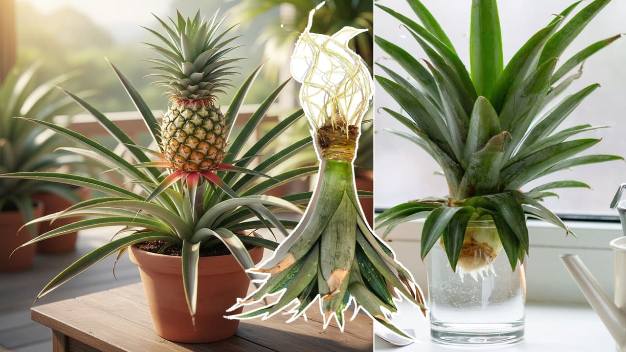 Pineapple plant Home gardening : पाइनएप्पल डंठल से बनाएं प्लांट, 14 ...