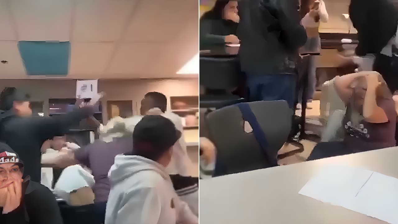 'Not Paid Enough for This': Teacher Caught in Violent Student Fight Raises Alarm Over School Safety | Viral Video