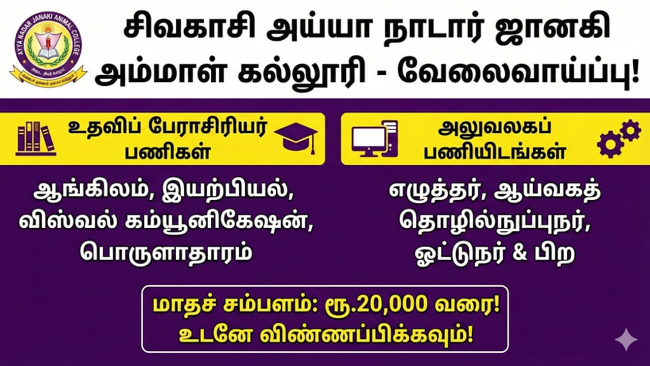 மக்களே ரெடியா? கல்லூரியில் குவிந்து கிடக்கும் வேலைவாய்ப்பு! பேராசிரியர் முதல் டிரைவர் வரை.. உடனே அப்ளை பண்ணுங்க!