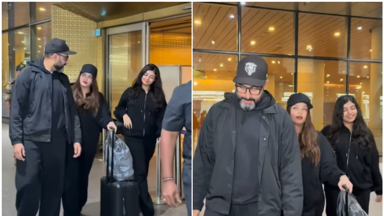 Abhishek Bachchan, Aishwarya Rai and Aaradhya Spotted at Mumbai Airport After New Year Vacation
