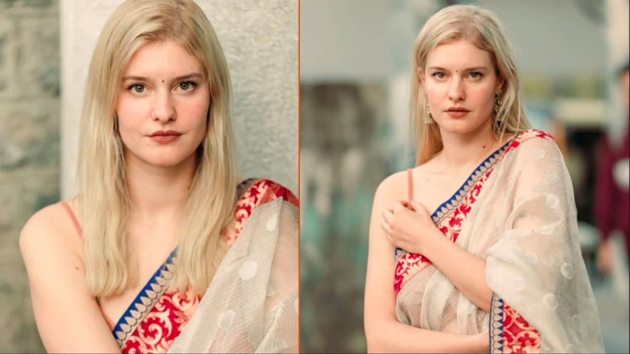 German Woman in Saree Steals Hearts on Social Media After Bengaluru Photoshoot [WATCH]