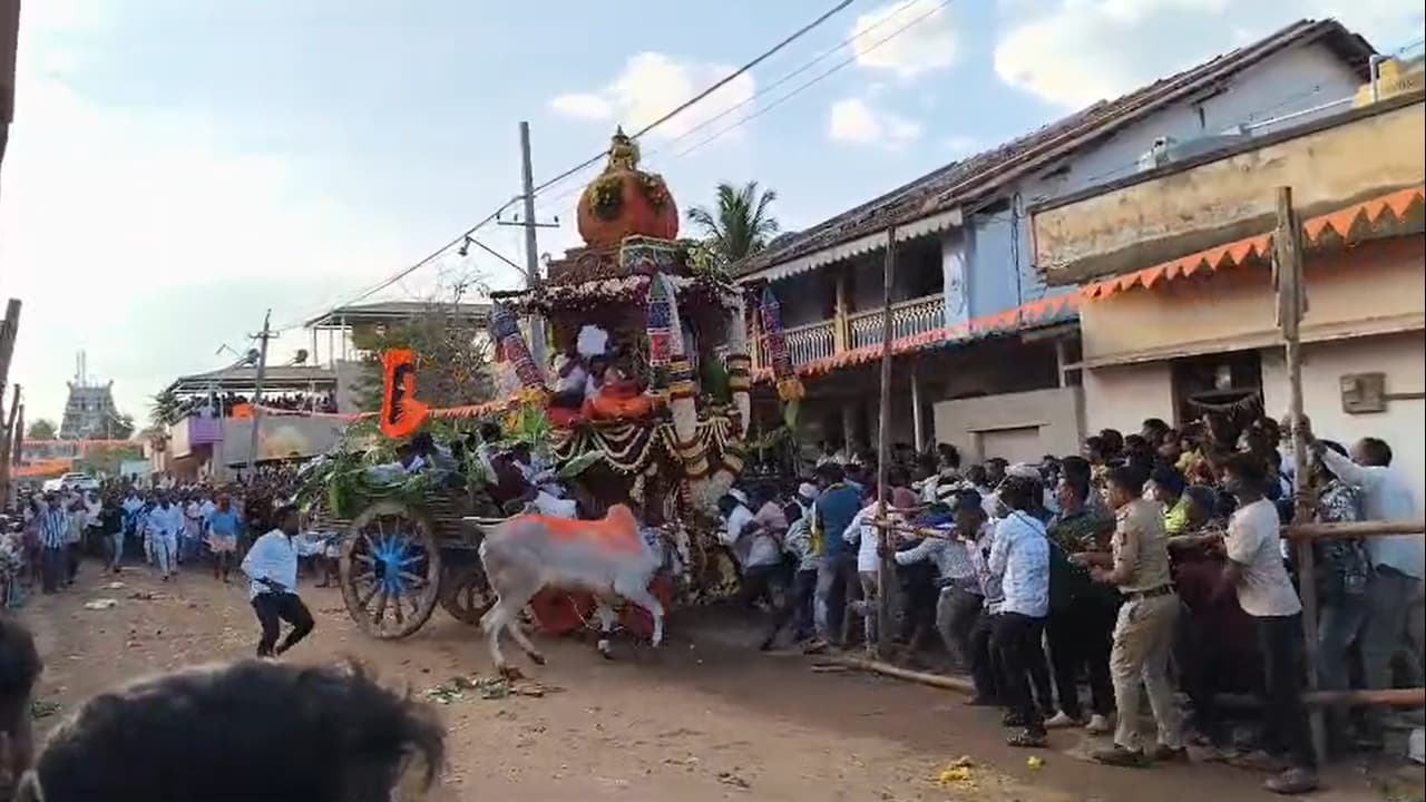 ಅಂತರಘಟ್ಟೆ ಜಾತ್ರೆಯಲ್ಲಿ ಎತ್ತಿನಗಾಡಿಗಳ ರೇಸ್: ತೇರಿಗೆ ಡಿಕ್ಕಿ ಹೊಡೆದ ಗಾಡಿ, ಮೂರ್ಛೆ ತಪ್ಪಿಬಿದ್ದ ಎತ್ತುಗಳು! | Antaraghatte Jatra Accident Bullock Faints Man Injured In Chikmagalur Sat ಅಂತರಘಟ್ಟೆ ಜಾತ್ರೆಯಲ್ಲಿ ಎತ್ತಿನಗಾಡಿಗಳ ರೇಸ್: ತೇರಿಗೆ ಡಿಕ್ಕಿ ಹೊಡೆದ ಗಾಡಿ, ಮೂರ್ಛೆ ತಪ್ಪಿಬಿದ್ದ ಎತ್ತುಗಳು! | Antaraghatte Jatra Accident Bullock Faints Man Injured In Chikmagalur Sat