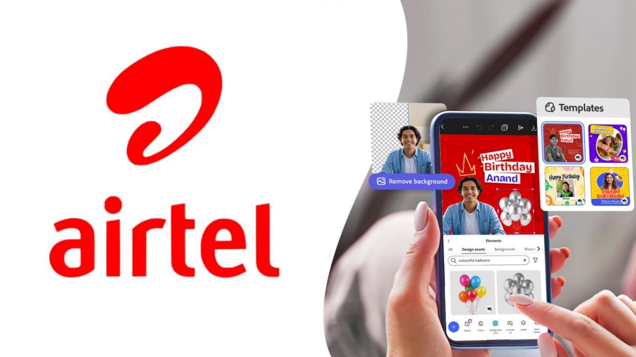Airtel's Bumper Gift: Free Adobe Express Premium Worth Rs 4000 for All Customers