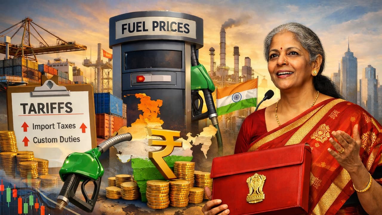 FM Nirmala Sitharaman’s FY26-27 Budget faces global trade tensions, revenue stress and market jitters, with capex, jobs, tax stability and fuel levies in focus as India navigates uncertainty.