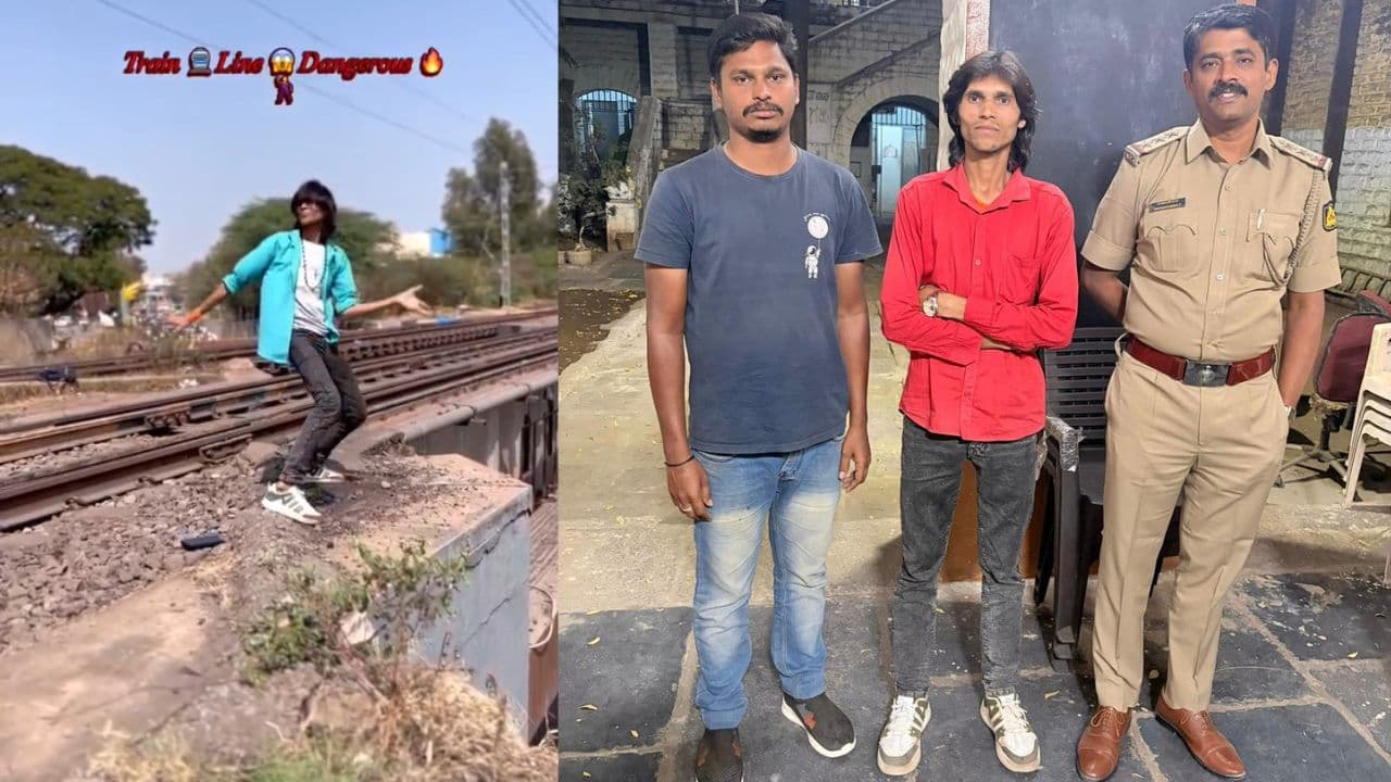 ಲೈಕ್ಸ್ ಮತ್ತು ವ್ಯೂವ್ಸ್ಗೆ ರೈಲ್ವೆ ಹಳಿ ಬಳಿ ರೀಲ್ಸ್ ಮಾಡಿ, ಪೊಲೀಸರ ಅತಿಥಿಯಾದ ಇನ್ಸ್ಟಾಗ್ರಾಮ್ ರಾಜ! | Ballari Youth Arrested For Dangerous Instagram Reels On Railway Bridge Brucepet Police Sat ಲೈಕ್ಸ್ ಮತ್ತು ವ್ಯೂವ್ಸ್ಗೆ ರೈಲ್ವೆ ಹಳಿ ಬಳಿ ರೀಲ್ಸ್ ಮಾಡಿ, ಪೊಲೀಸರ ಅತಿಥಿಯಾದ ಇನ್ಸ್ಟಾಗ್ರಾಮ್ ರಾಜ! | Ballari Youth Arrested For Dangerous Instagram Reels On Railway Bridge Brucepet Police Sat