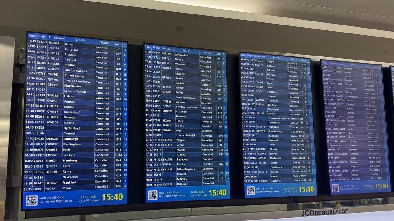 Dubai Airports in Chaos: Flights Cancelled, Passengers Stranded Amid Iran Strikes (WATCH)