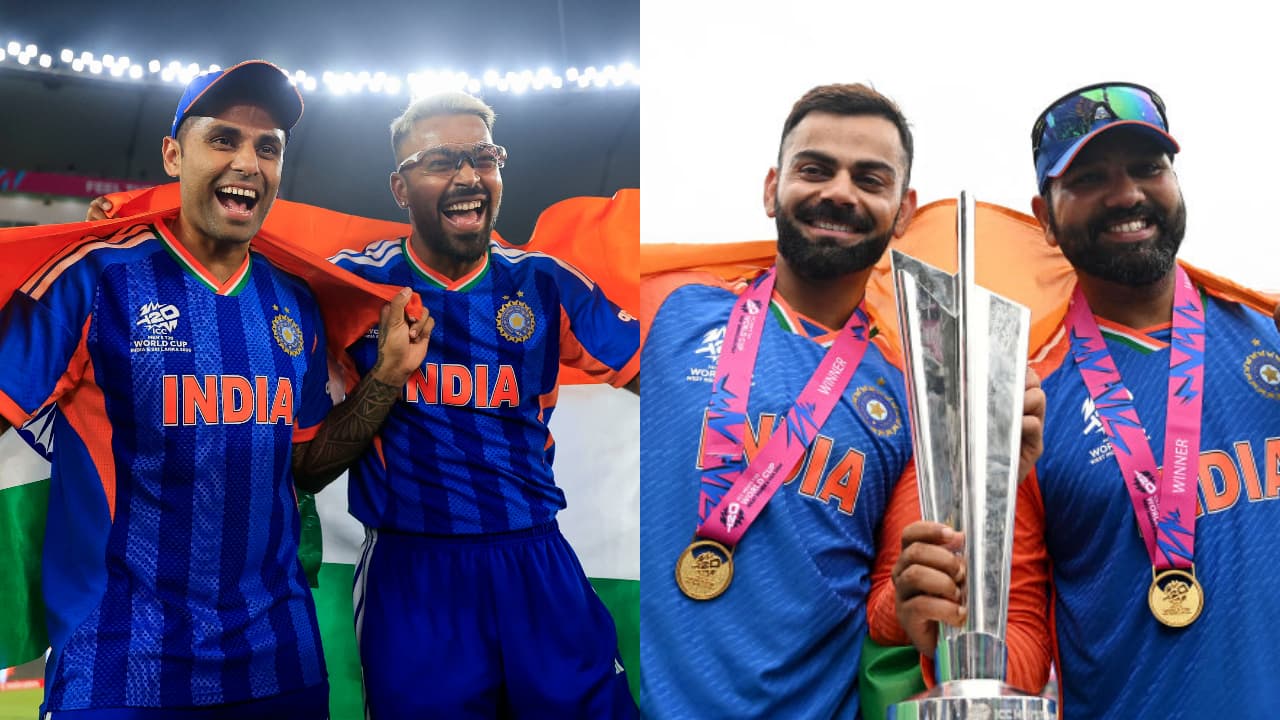 India Lift 3rd T20 WC Title: Suryakumar–Hardik Drape Tricolour in Kohli–Rohit Style, Pic Goes Viral