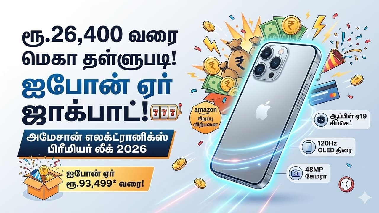 ஐபோன் பிரியர்களுக்கு ஜாக்பாட்! ரூ.26,400-க்கும் மேல் பணத்தை மிச்சப்படுத்த அமேசான் கொடுக்கும் சூப்பர் சான்ஸ்!