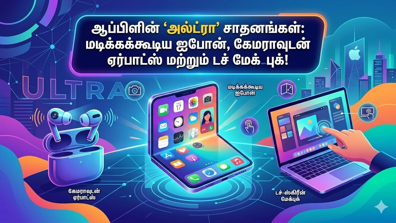 முதல்முறையாக டச்-ஸ்கிரீன் மேக்புக், கேமராவுடன் ஏர்பாட்ஸ்: மார்க்கெட்டைத் தெறிக்கவிட வரும் ஆப்பிள் 'அல்ட்ரா'!