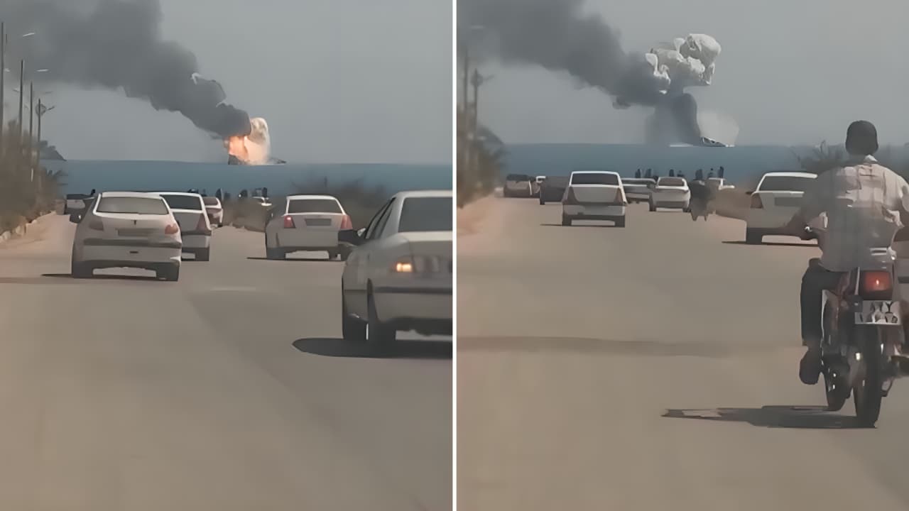 Viral Video Shows Iranian Navy Ship Explosion In Persian Gulf, Sparks Debate